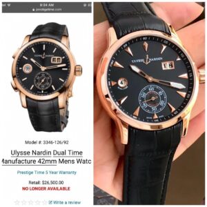 Read more about the article Ulysse Nardin Dual Time 7AAA ETA AUTO 6699/-